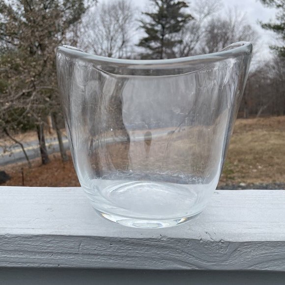 LARGE MCM Vintage Glass 12.25" Centerpiece Bowl Modern Clear Decor Design - Picture 14 of 16